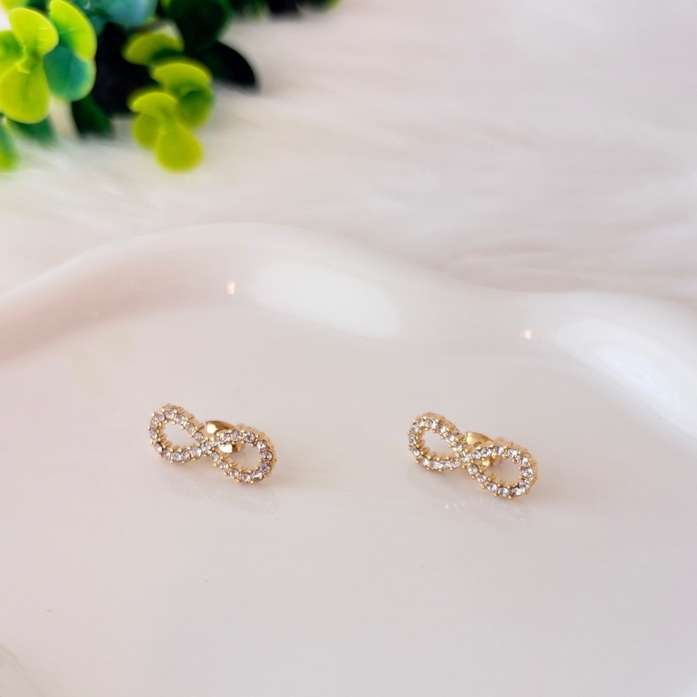 Gold Infinity Stud Earrings